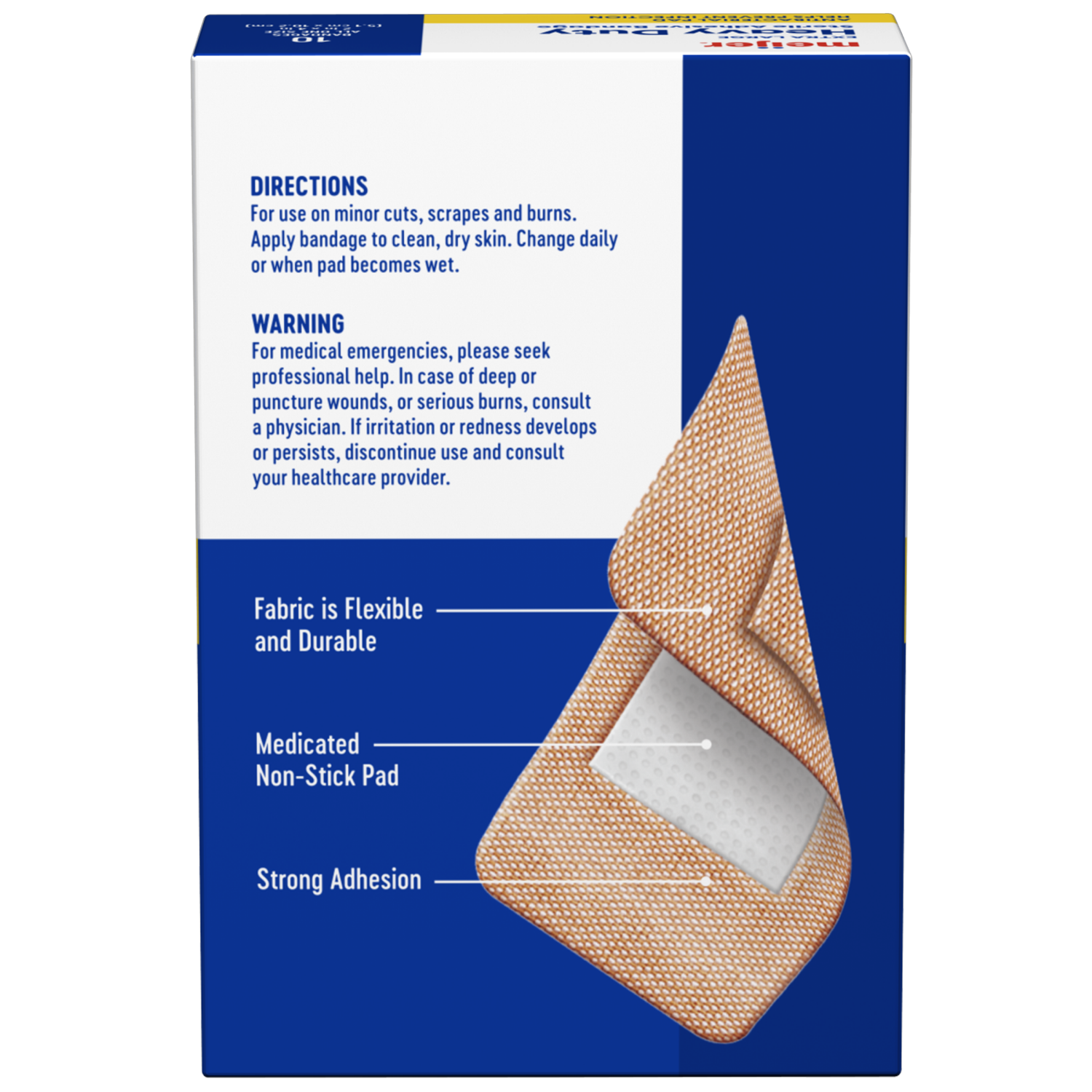 slide 2 of 6, Meijer Heavy Duty Adhesive Bandages, Antibacterial, 10 XL Bandages, 10 ct