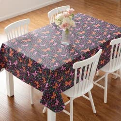 Meijer Corporate Seasonal Mcs Spring Butterflies Peva Tablecloth, 60 In X 84 In