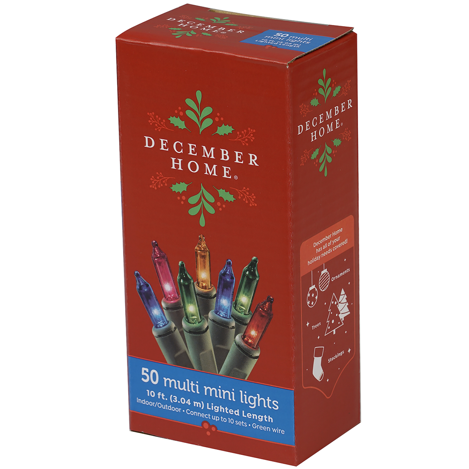 slide 2 of 2, December Home Mini Light Set, Multi Color with Green Wire, 50 ct