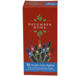 December Home Mini Light Set, Multi Color with Green Wire