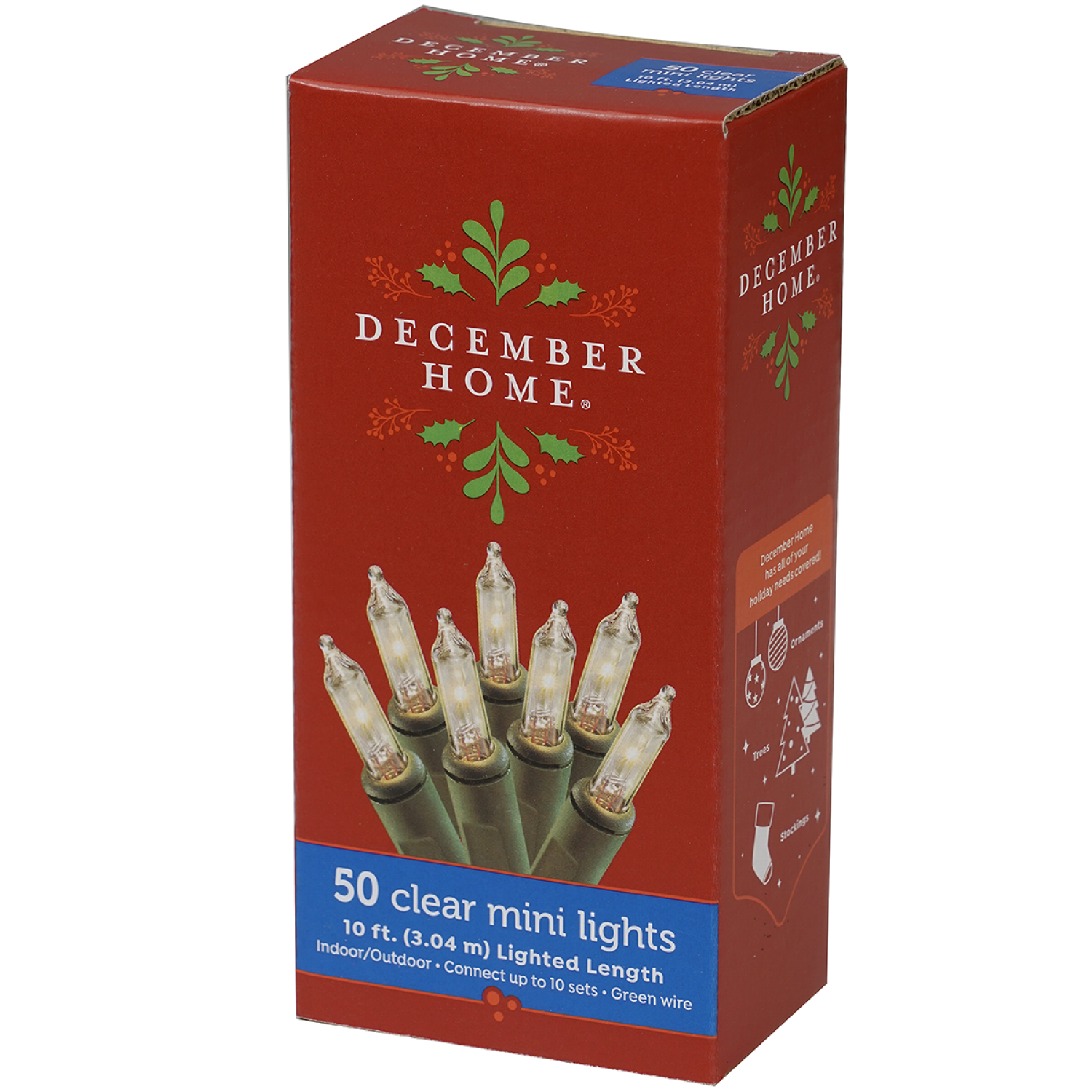 slide 2 of 2, December Home Mini Light Set, Clear Color with Green Wire, 50 ct