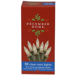 December Home Mini Light Set, Clear Color with Green Wire