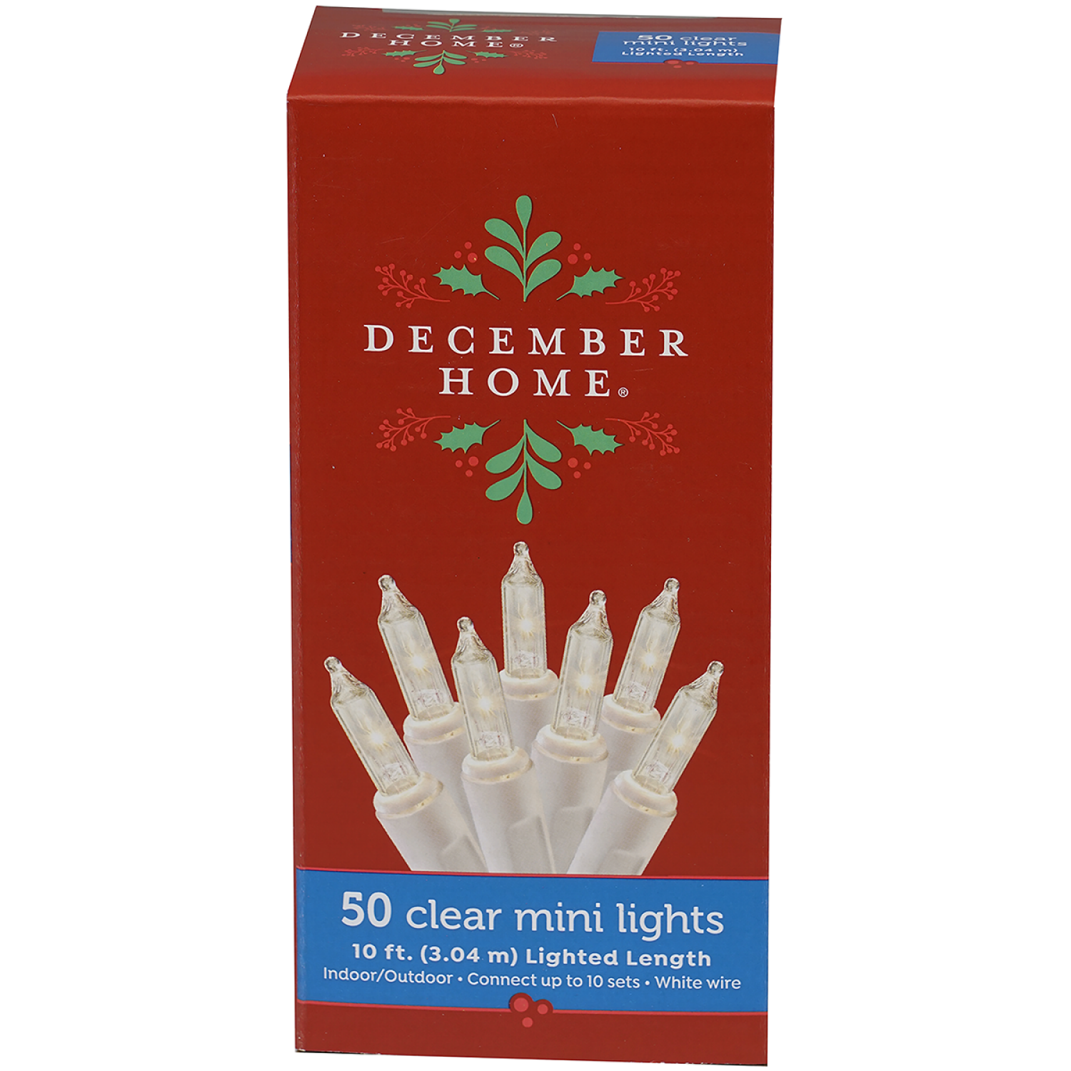 slide 1 of 2, December Home Mini Clear Lights with White Wire Set, 50 Count, 50 ct