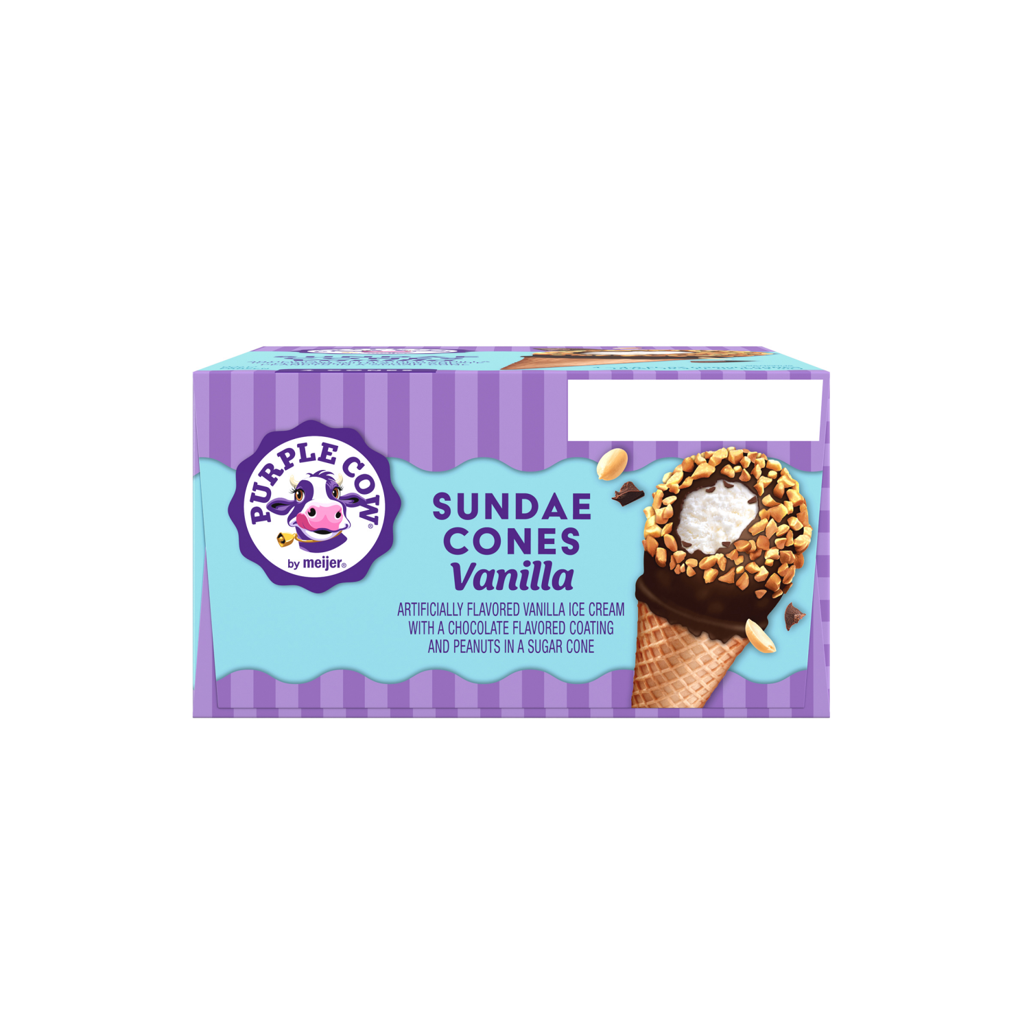 slide 3 of 6, Purple Cow Vanilla Ice Cream Sundae Cones, 4 ct
