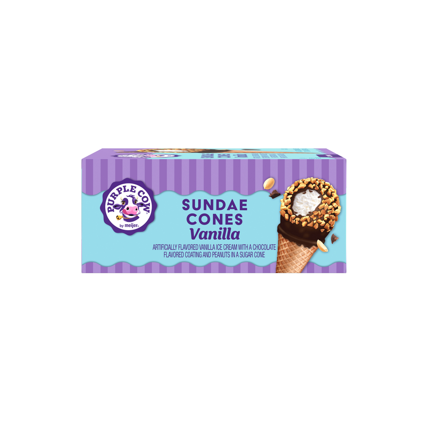 slide 4 of 6, Purple Cow Vanilla Ice Cream Sundae Cones, 4 ct