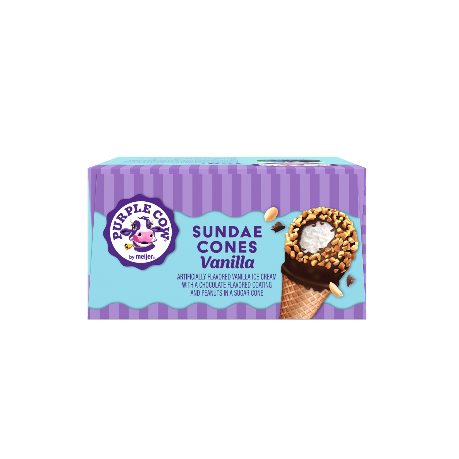 slide 6 of 6, Purple Cow Vanilla Ice Cream Sundae Cones, 4 ct