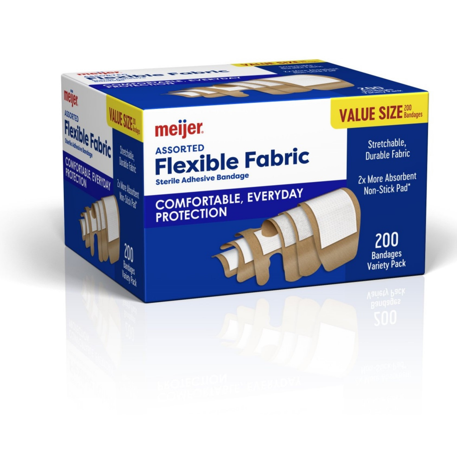 slide 3 of 4, Meijer Flexible Fabric Adhesive Bandages, 200 Assorted Bandages, 200 ct