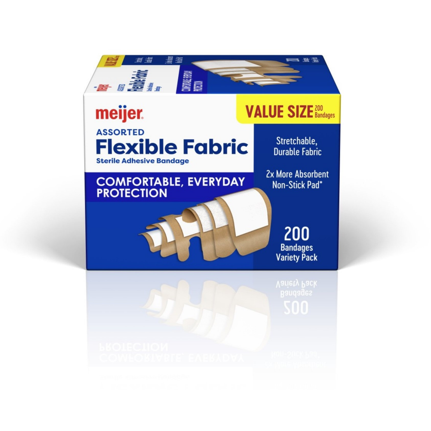 slide 4 of 4, Meijer Flexible Fabric Adhesive Bandages, 200 Assorted Bandages, 200 ct