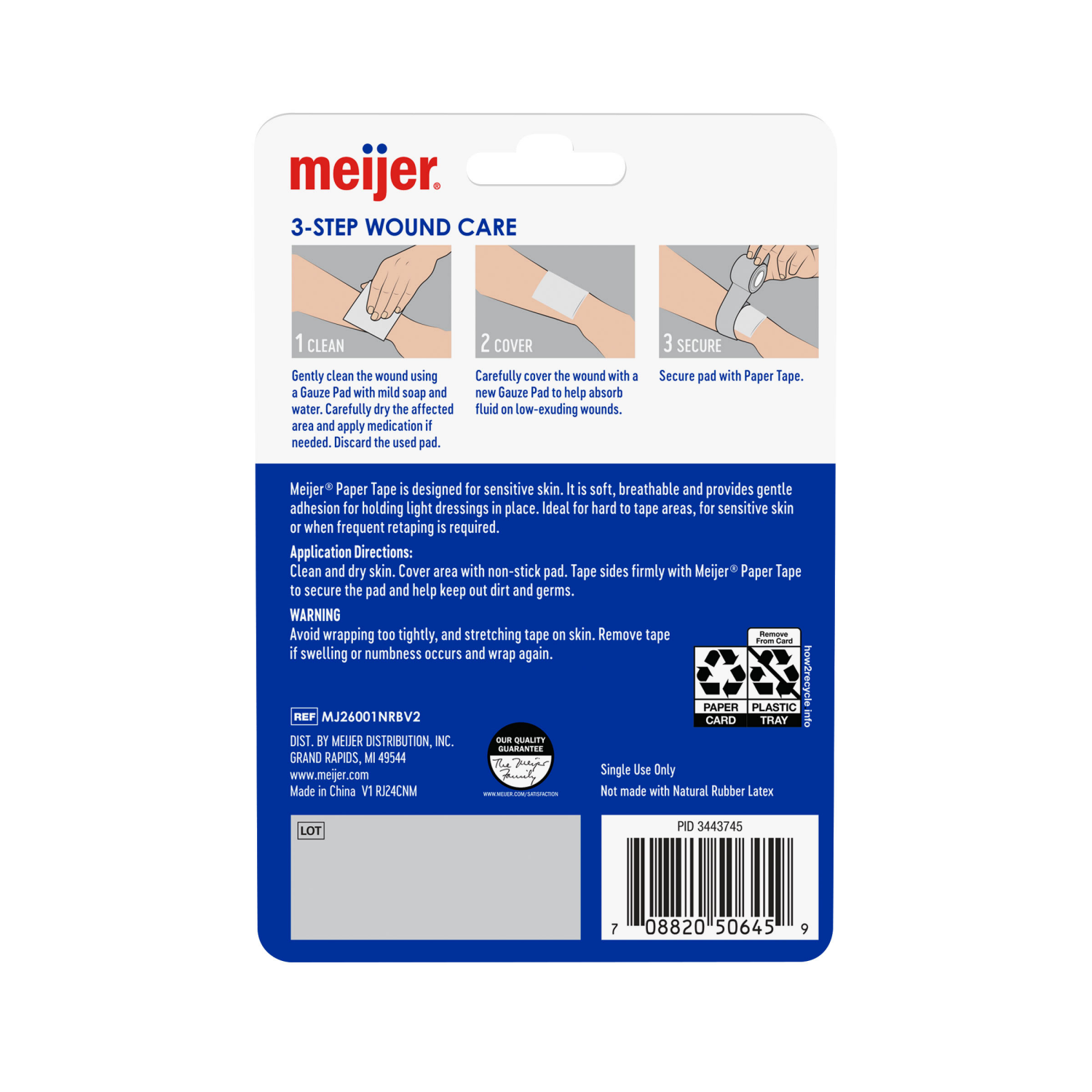 slide 2 of 4, Meijer Sensitive Skin Paper Tape, 1" X 10 Yards, 1 ct