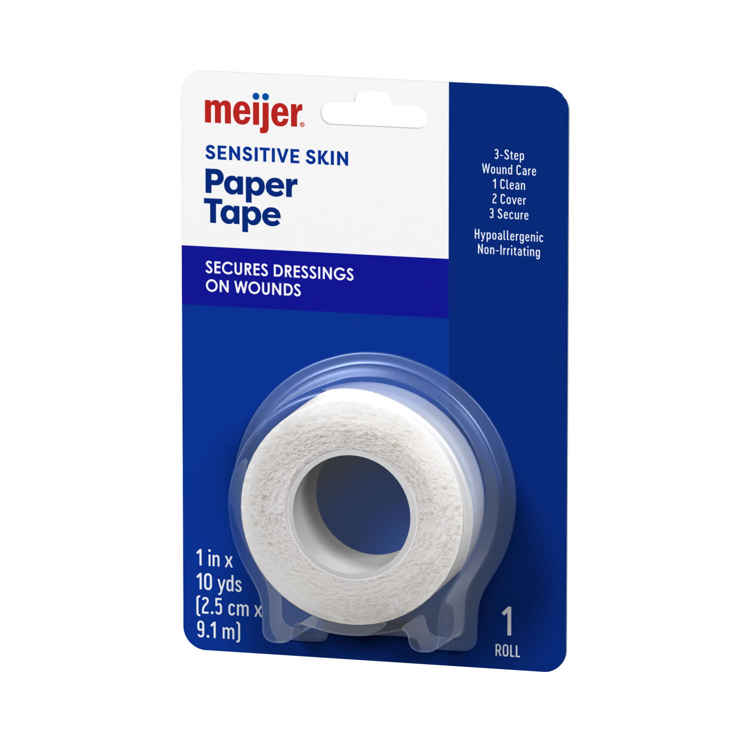 slide 3 of 4, Meijer Sensitive Skin Paper Tape, 1" X 10 Yards, 1 ct