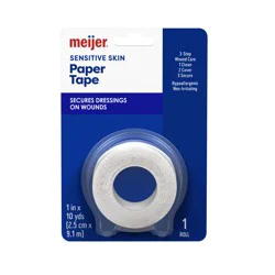Meijer Sensitive Skin Paper Tape, 1" X 10 Yards