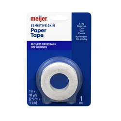 Meijer Sensitive Skin Paper Tape, 1" X 10 Yards