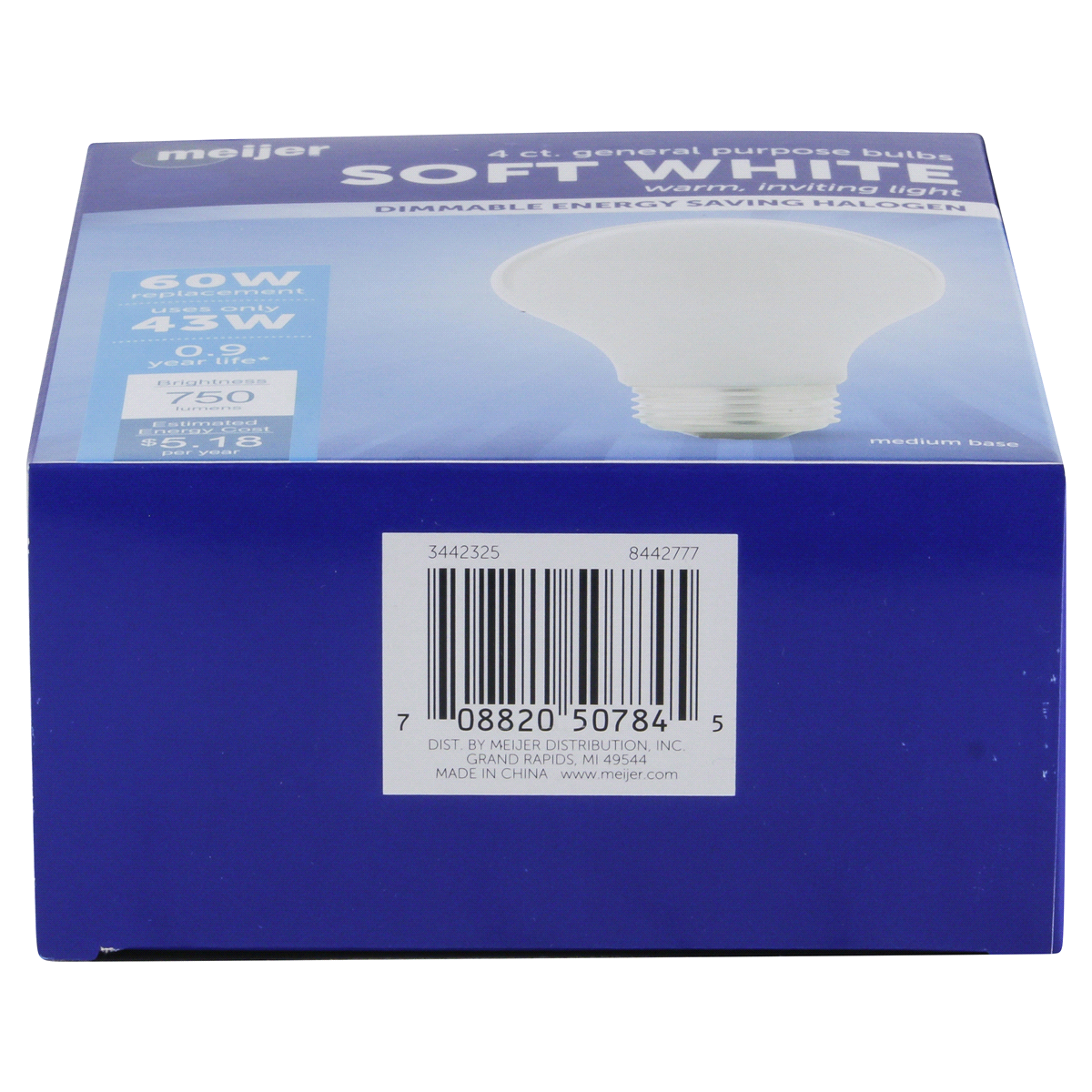 slide 5 of 5, Meijer 43W Halogen Soft White Energy Saving Bulb, 1 ct