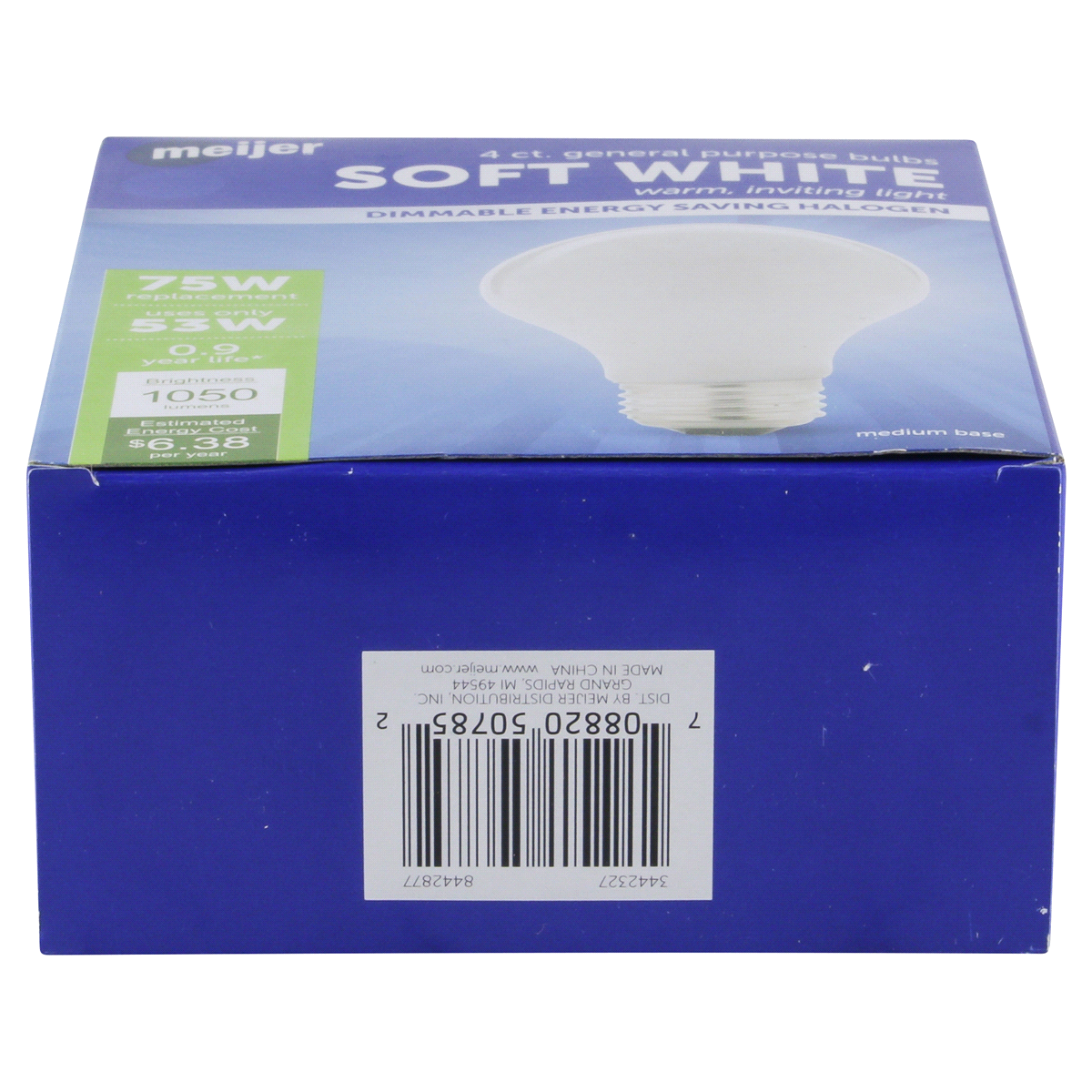 slide 3 of 5, Meijer 53W Energy Saving Halogen Bulb, Soft White, 4 ct