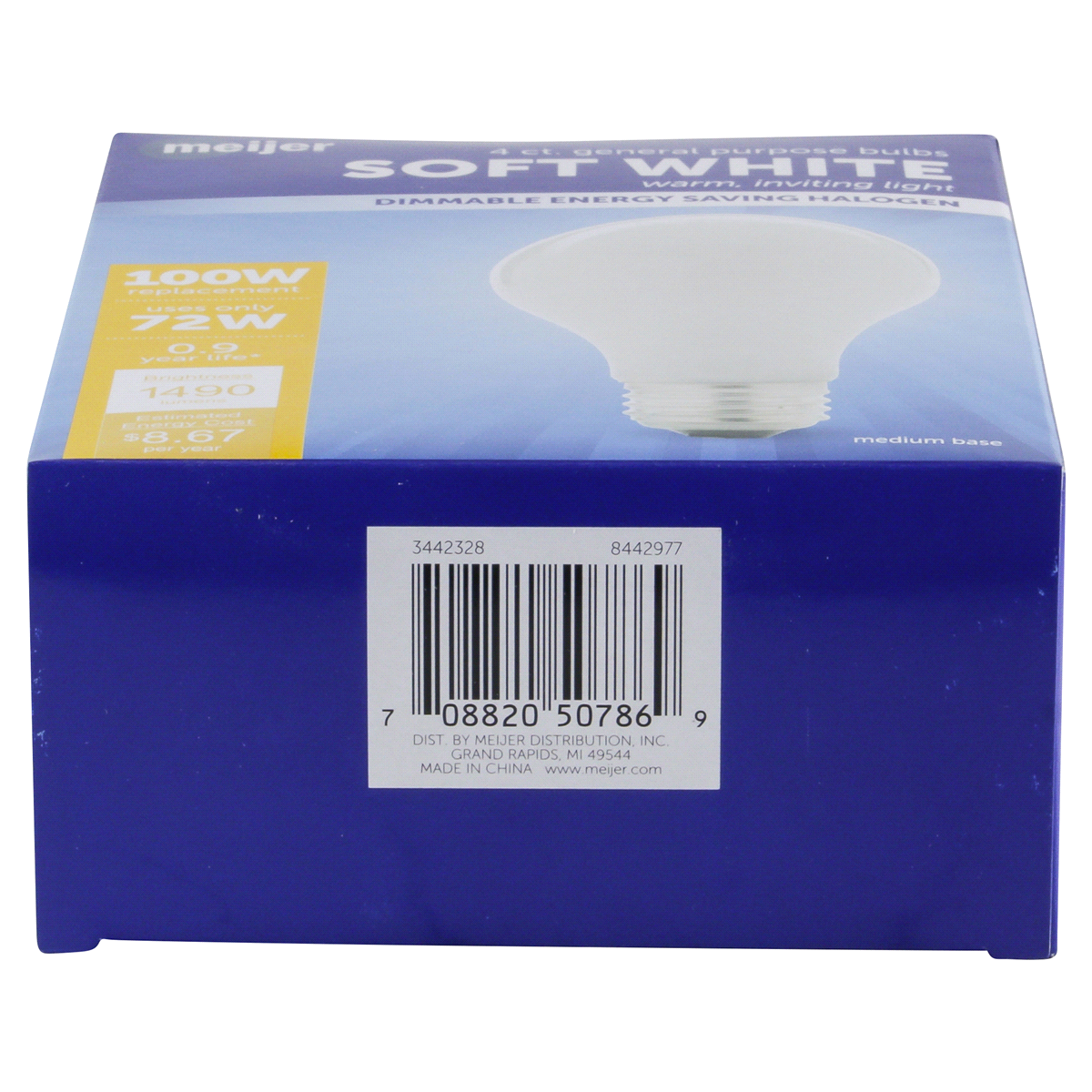 slide 4 of 5, Meijer 72W Energy Saving Halogen Bulb Soft White, 4 ct