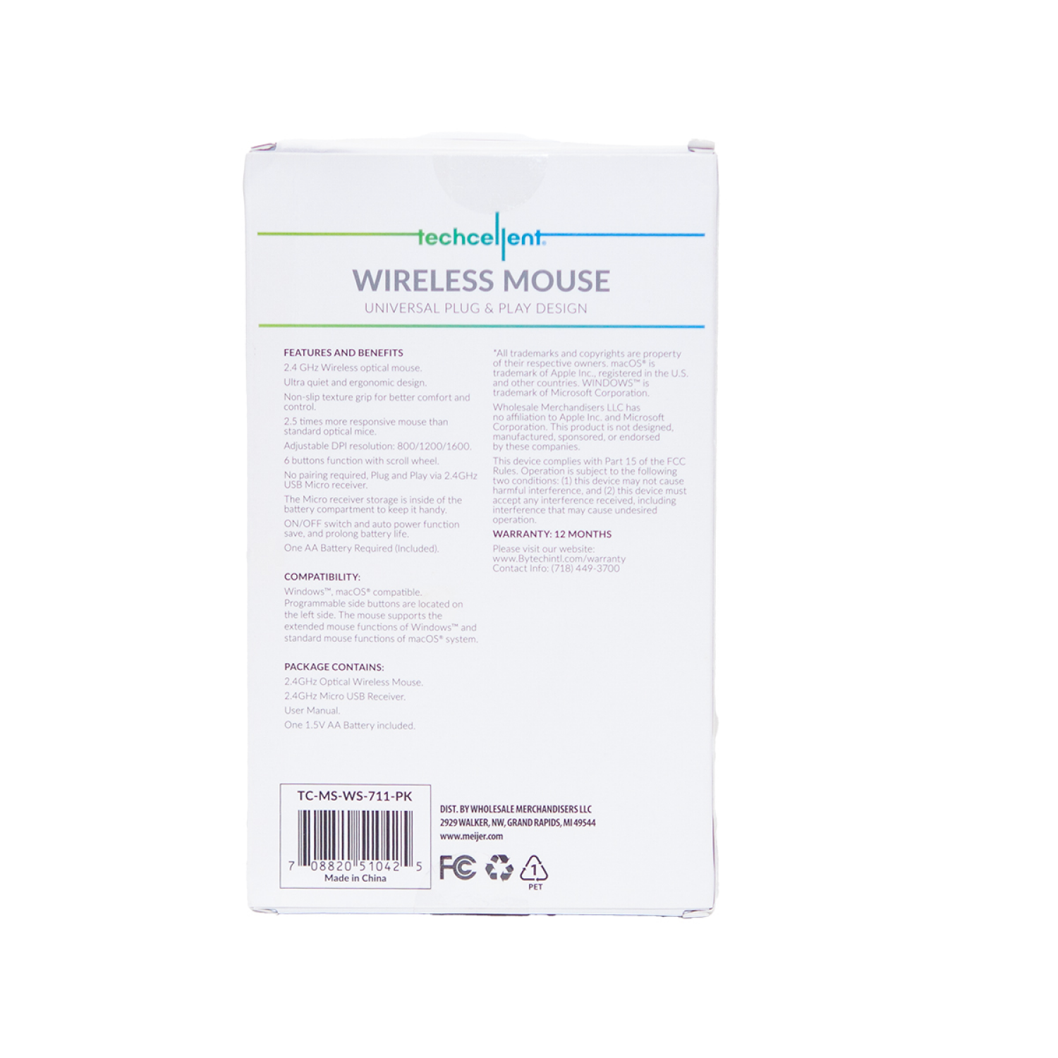 slide 2 of 5, Techcellent Wireless Mouse 4-Button Pink, 1 ct