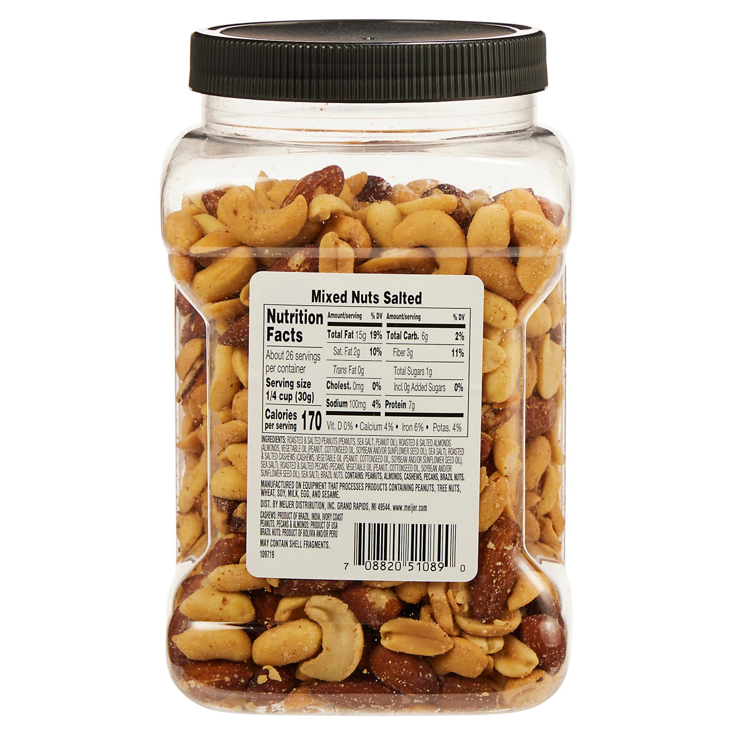 slide 2 of 6, Meijer Salted Roasted Mixed Nuts, 27 oz