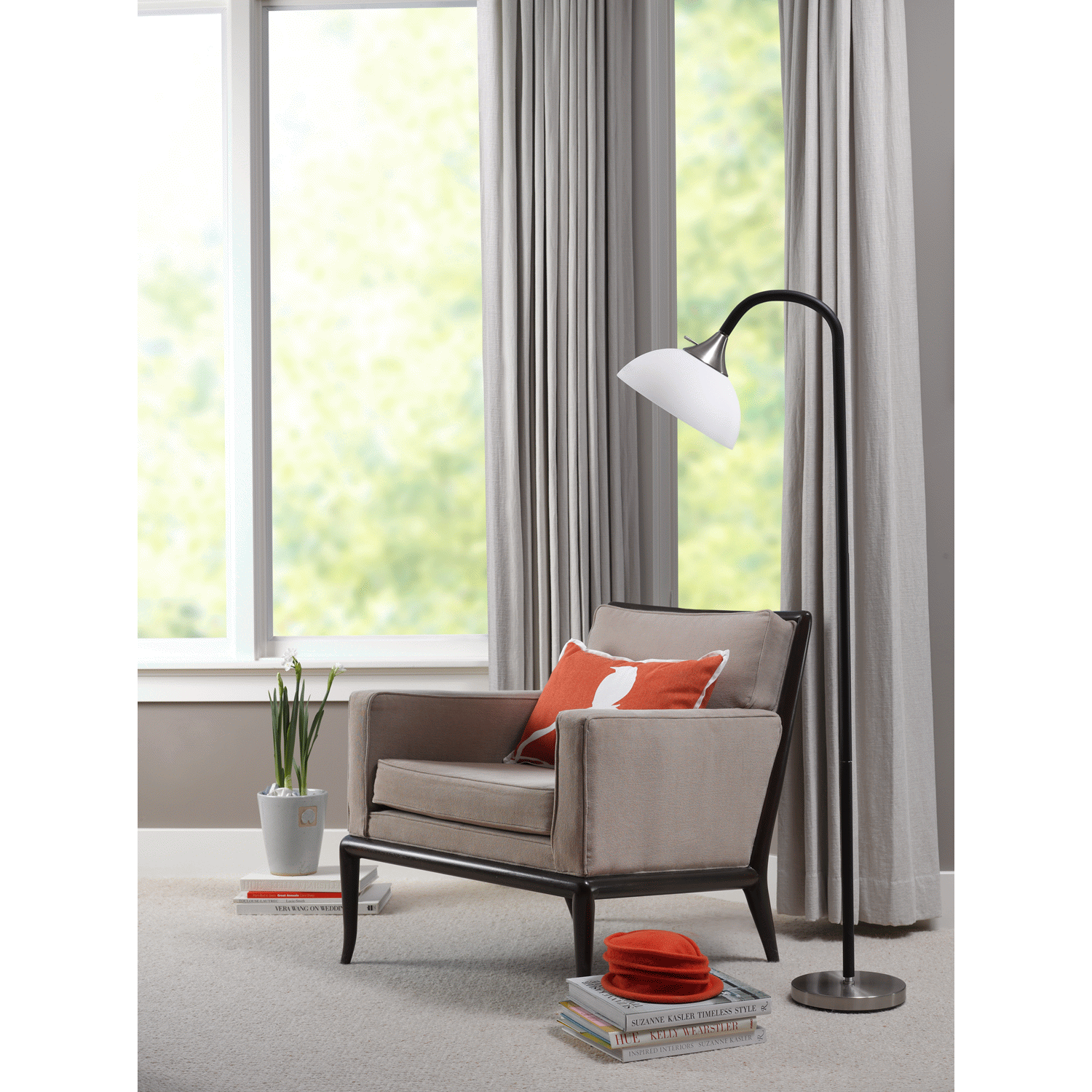slide 1 of 1, Room & Retreat Adjustable Floor Lamp Blk 71", 71 in