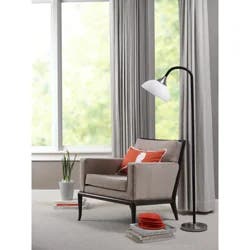 Room & Retreat Adjustable Floor Lamp Blk 71"