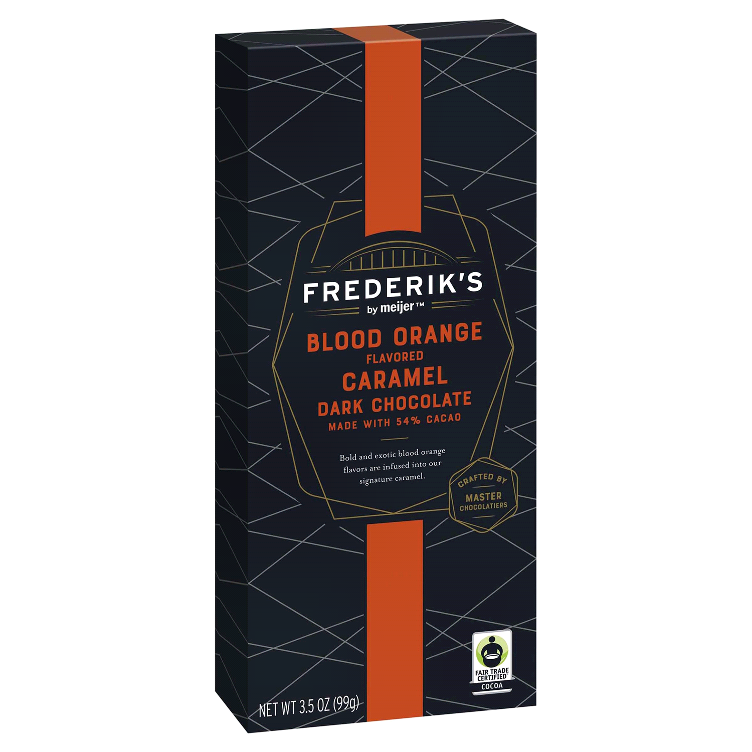 slide 4 of 5, FREDERIKS BY MEIJER Frederik's by Meijer Blood Orange Flavored Caramel Dark Chocolate, 2.5 oz