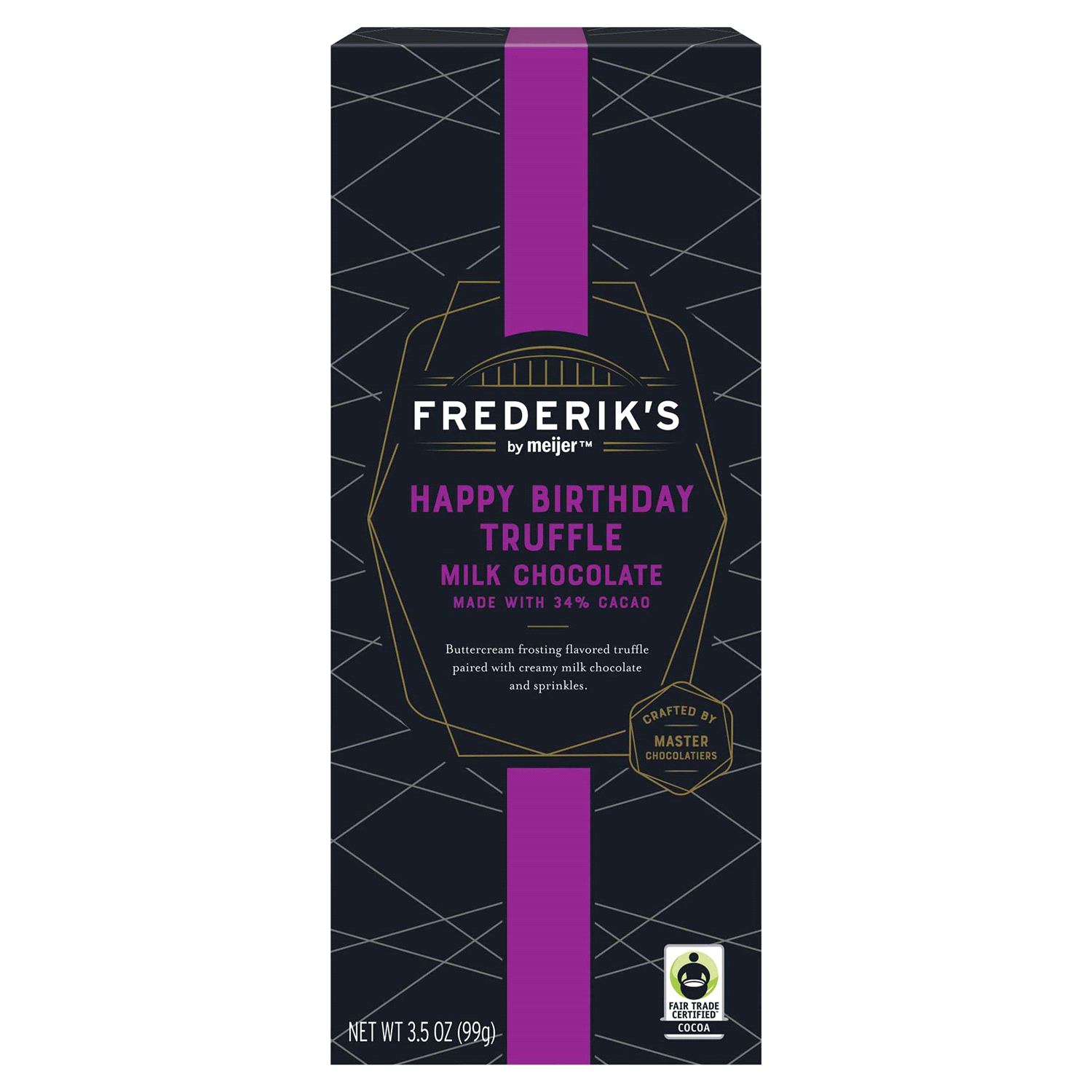 slide 1 of 5, FREDERIKS BY MEIJER Frederik's by Meijer Happy Birthday Truffle Milk Chocolate, 3.5 oz