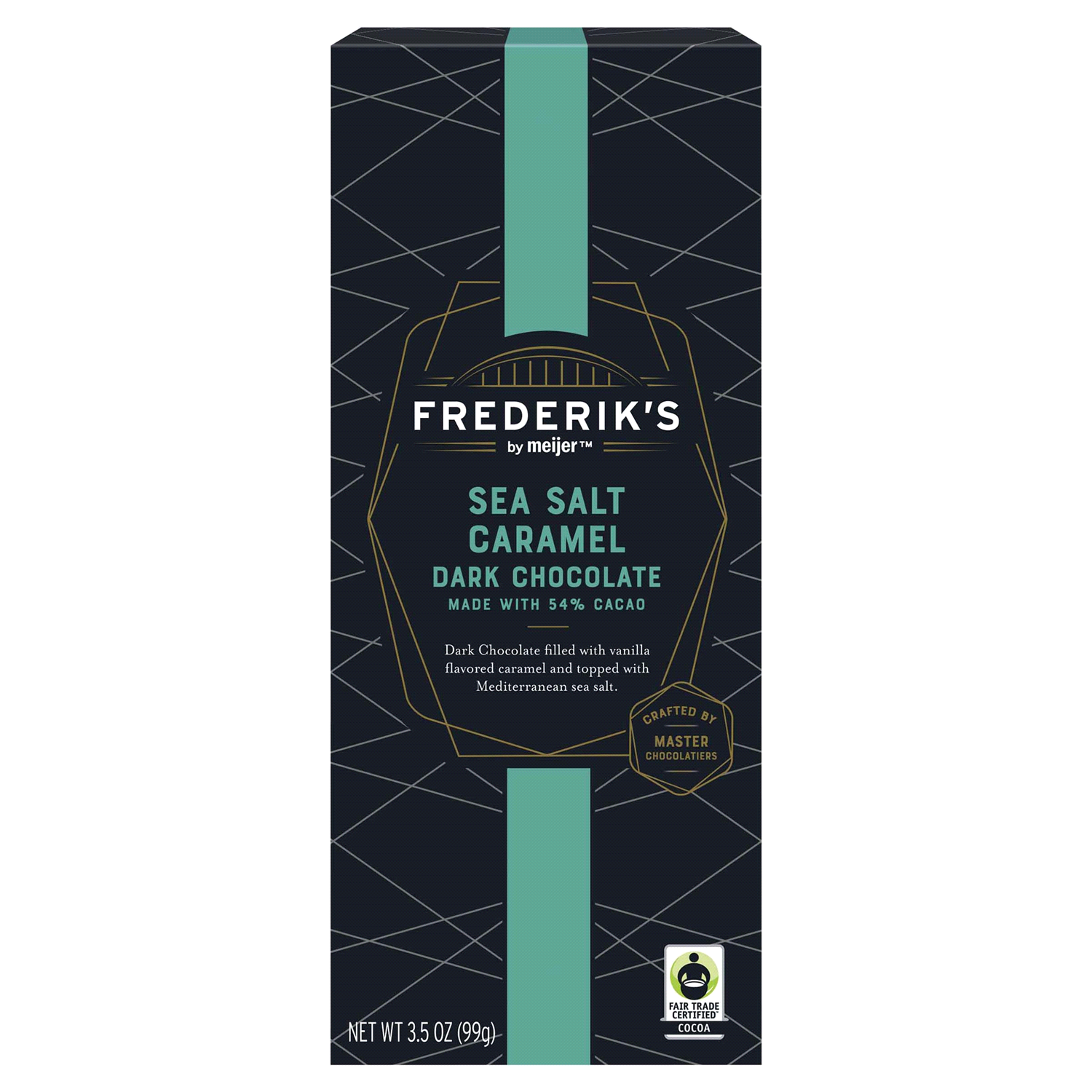 slide 1 of 5, FREDERIKS BY MEIJER Frederik's by Meijer Sea Salt Caramel Dark Chocolate, 3.5 oz
