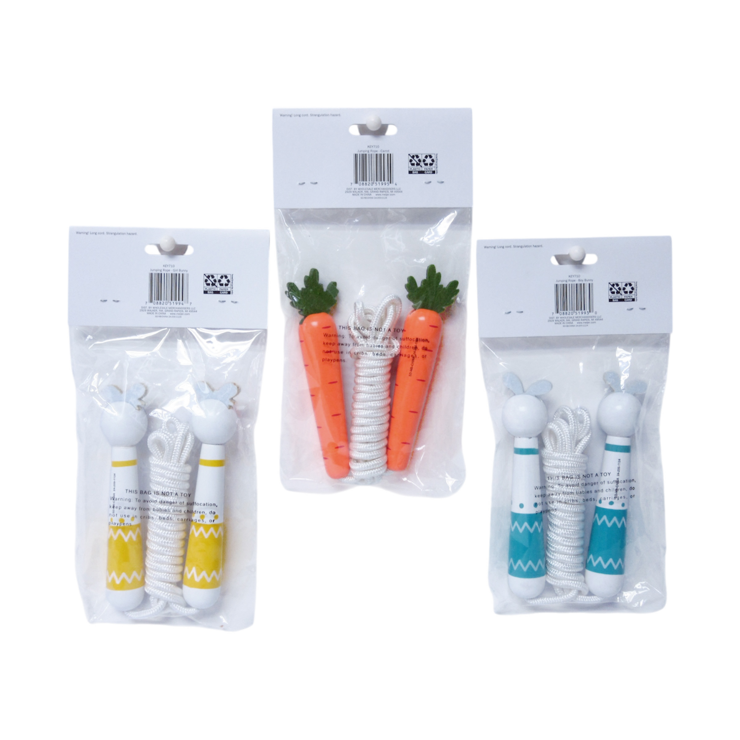 slide 2 of 2, Meijer Corporate Seasonal Meijer Easter Wooden Jumping Rope, 3 Assortments, 7 ft