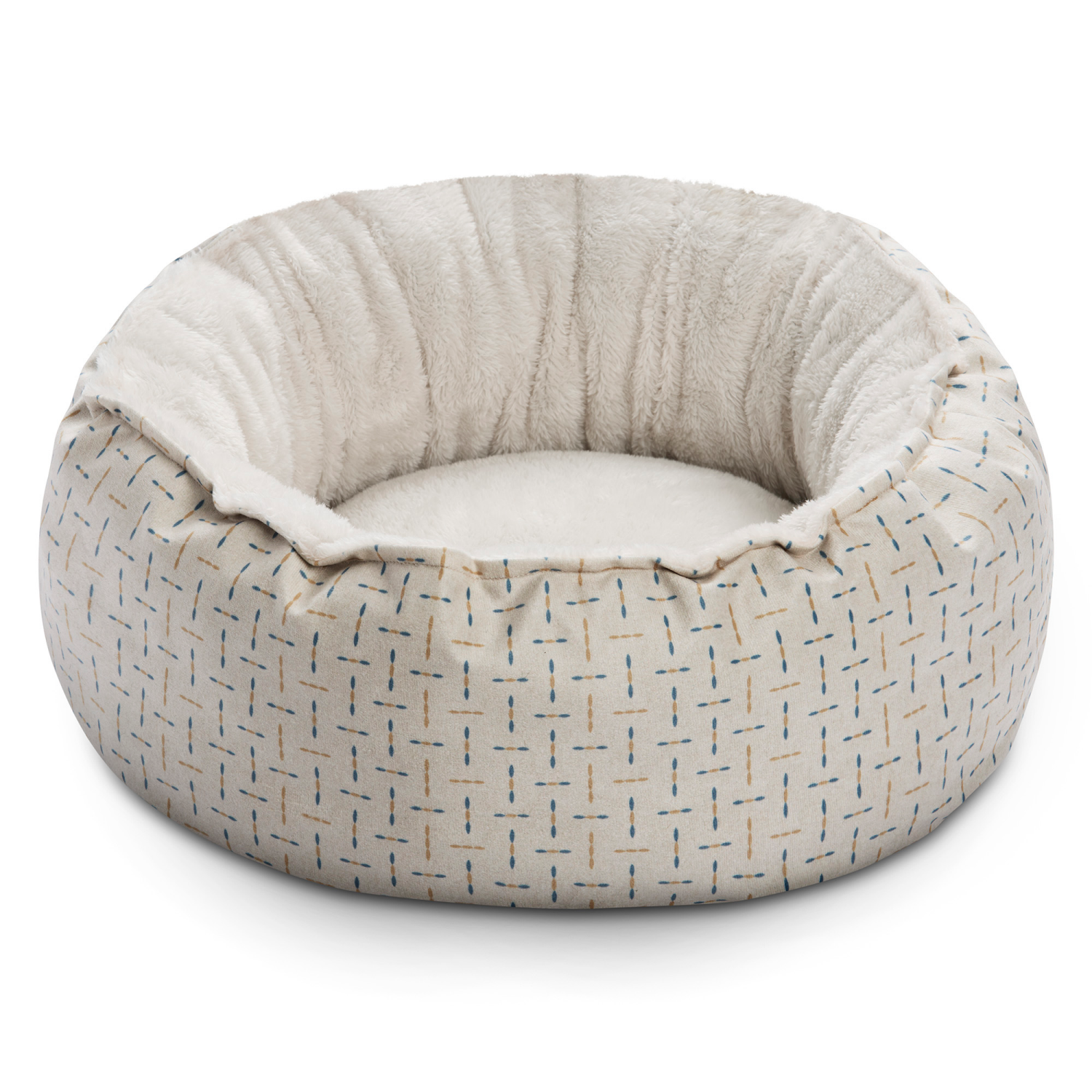 slide 1 of 2, Meijer Round Snuggle Cat Bed, 18 in, 18 in