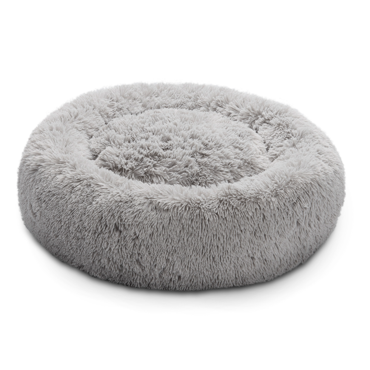 slide 1 of 2, MEIJER CAT BED 18" LONG FAUX GREY, 1 ct