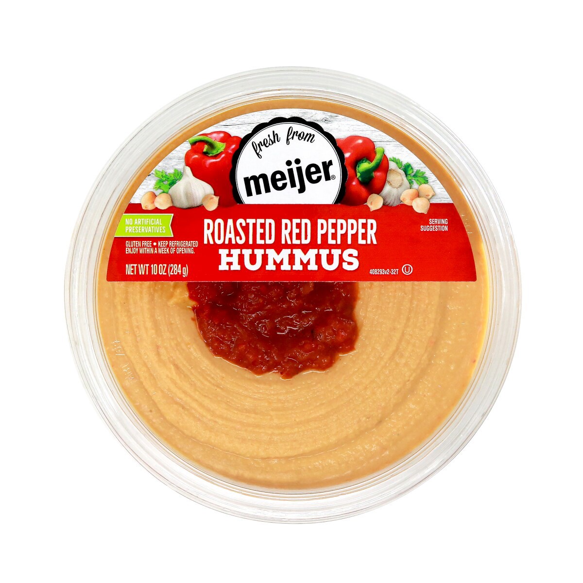 slide 1 of 5, Fresh from Meijer Roasted Red Pepper Hummus, 10 oz, 10 oz
