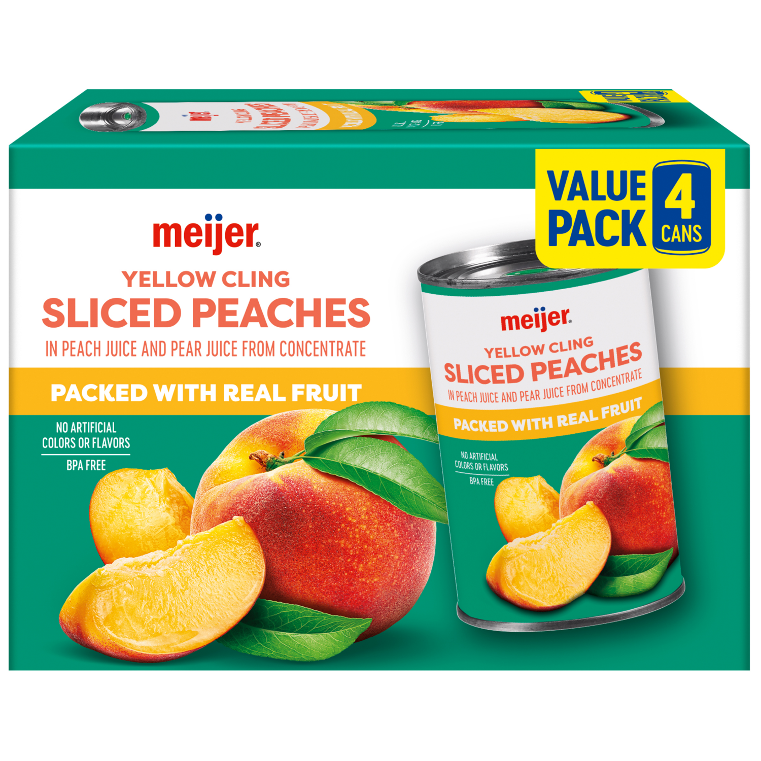 slide 2 of 5, Meijer Peaches In Juice /, 4 ct; 15 oz