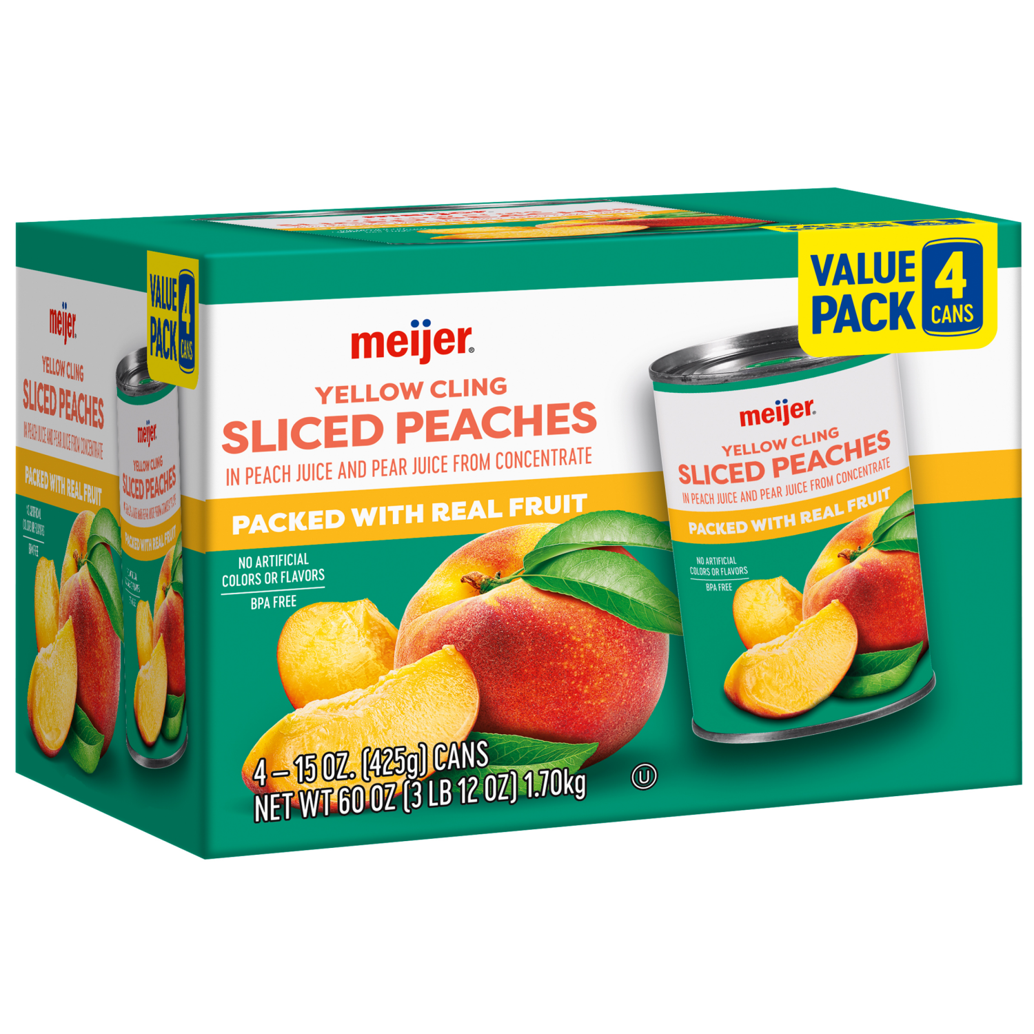 slide 4 of 5, Meijer Peaches In Juice /, 4 ct; 15 oz
