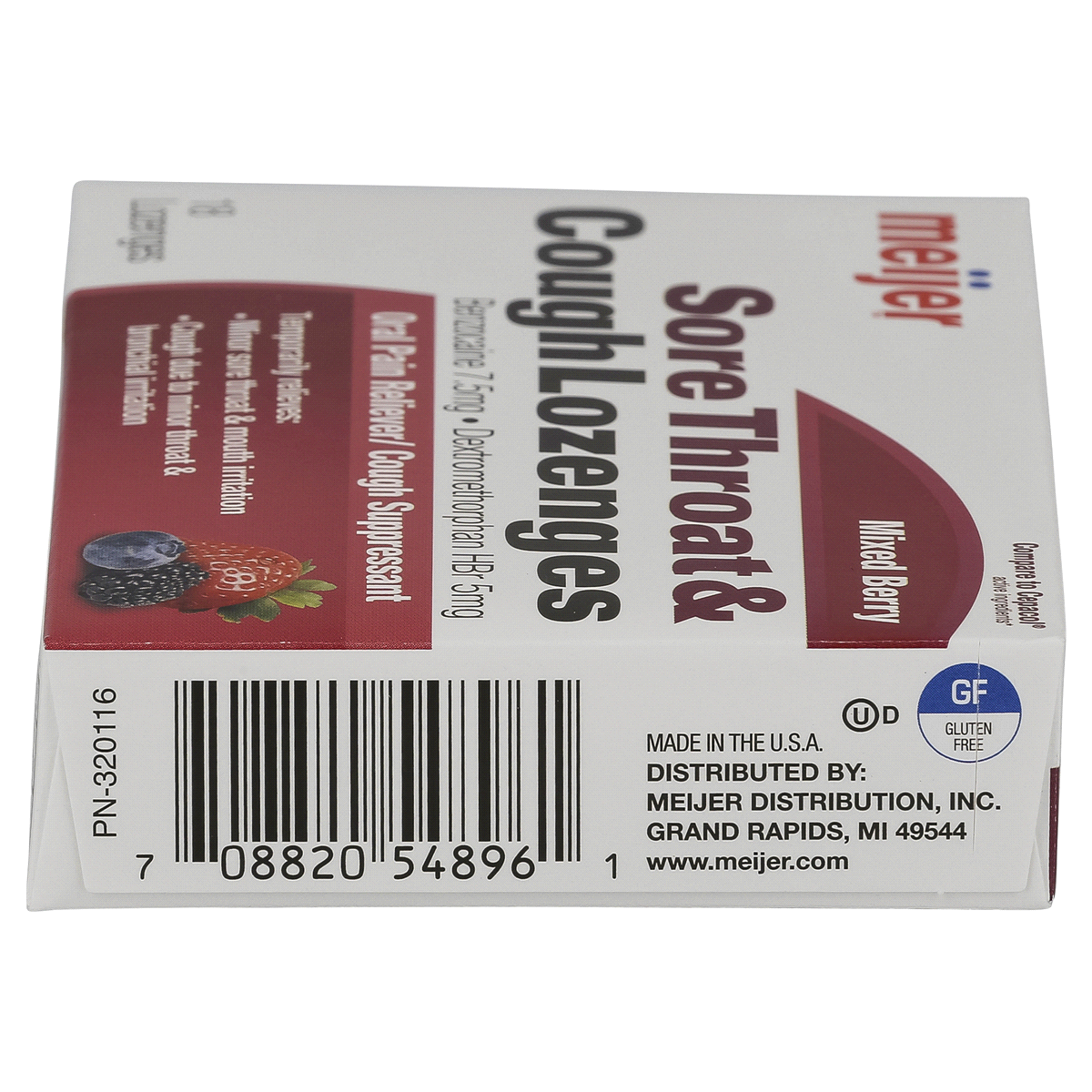 slide 2 of 4, Meijer Sore Throat & Cough Lozenges Mixed Berry
, 18 ct