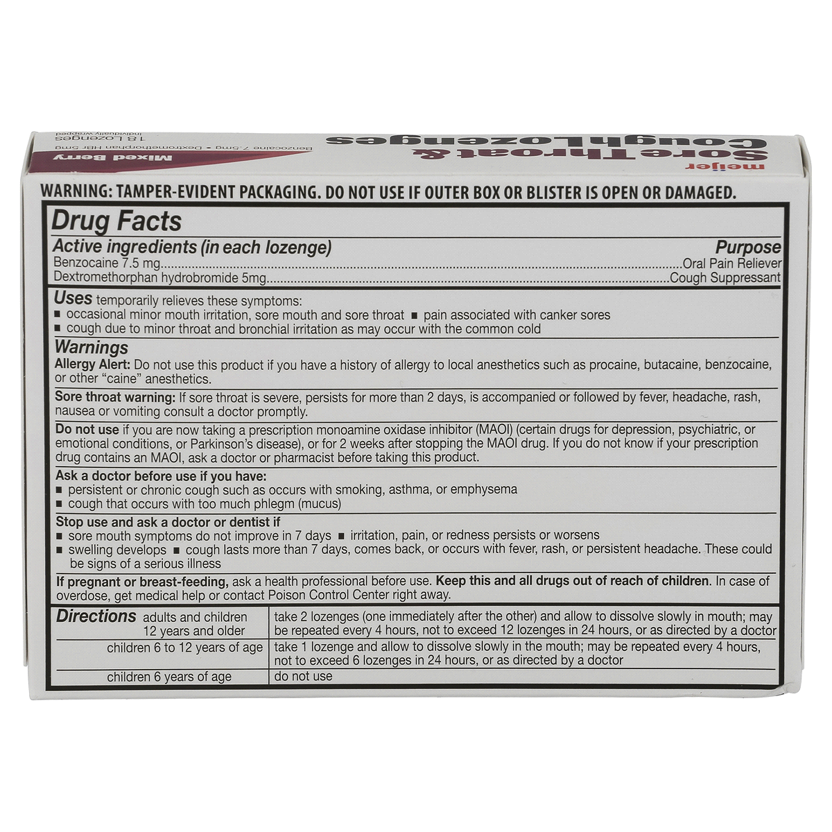 slide 4 of 4, Meijer Sore Throat & Cough Lozenges Mixed Berry
, 18 ct