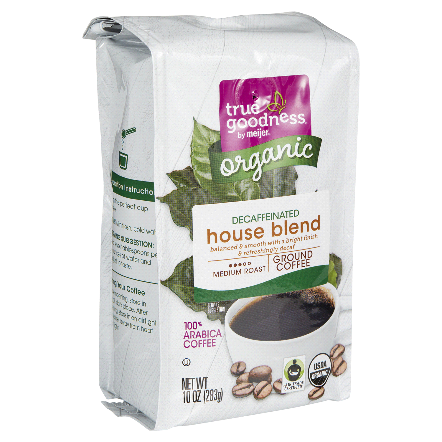 slide 4 of 5, True Goodness Organic Decaf House Blend Ground Coffee - 10 oz, 10 oz