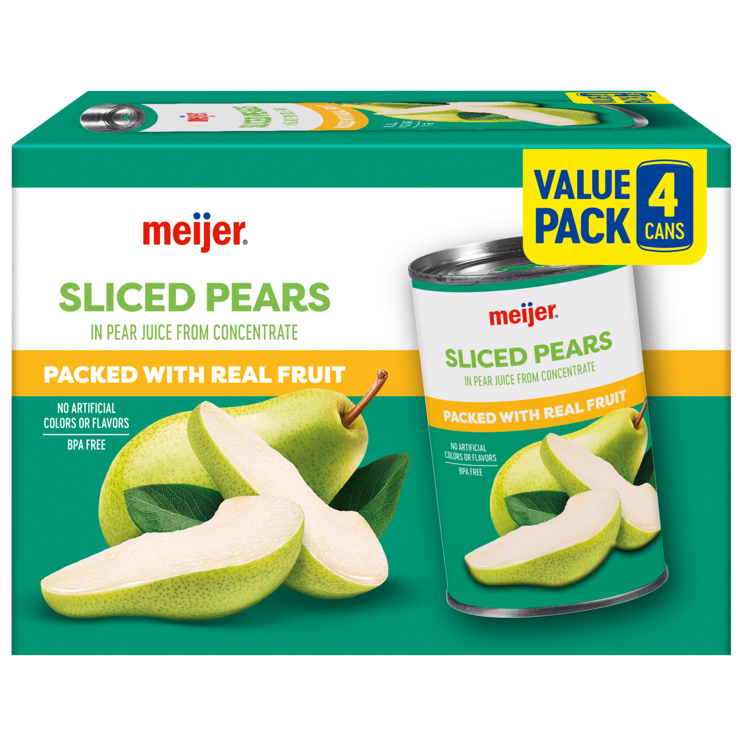 slide 2 of 5, MEIJER PEARS IN JUICE 4 PK/15 OZ, 15 oz, 4 ct