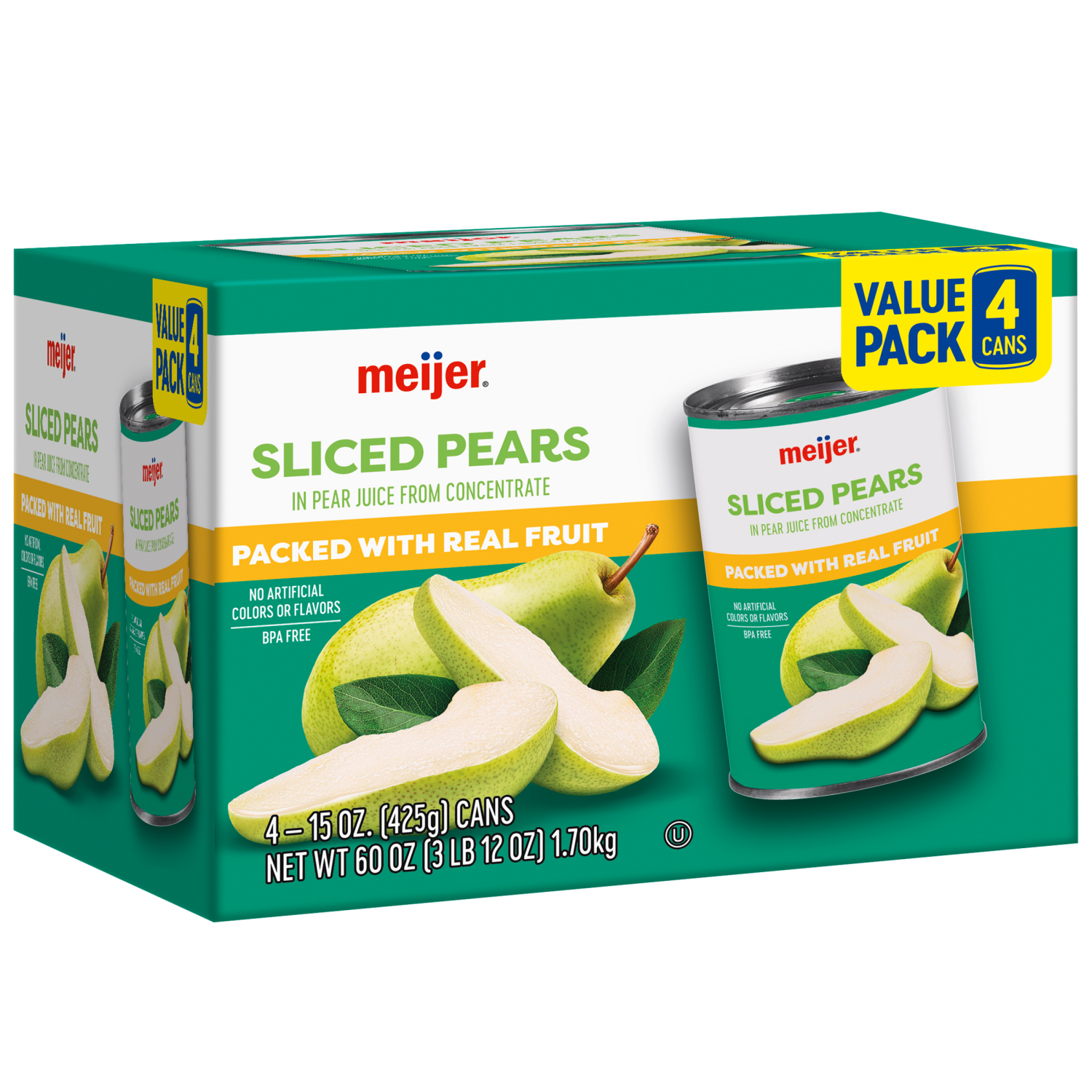 slide 4 of 5, MEIJER PEARS IN JUICE 4 PK/15 OZ, 15 oz, 4 ct