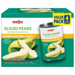 Meijer Sliced Pears In Pear Juice, 15 Oz, 4 Pk
