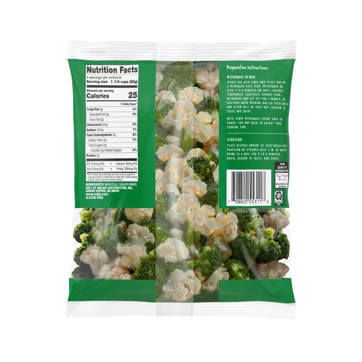 slide 2 of 2, Fresh From Meijer Broccoli & Cauliflower Florets, 12 Oz, 12 oz