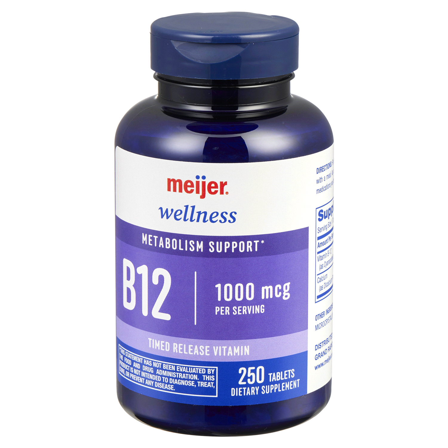 slide 4 of 4, MEIJER WELLNESS Meijer Vit B12 1000mcg Time Release Tab, 250 ct