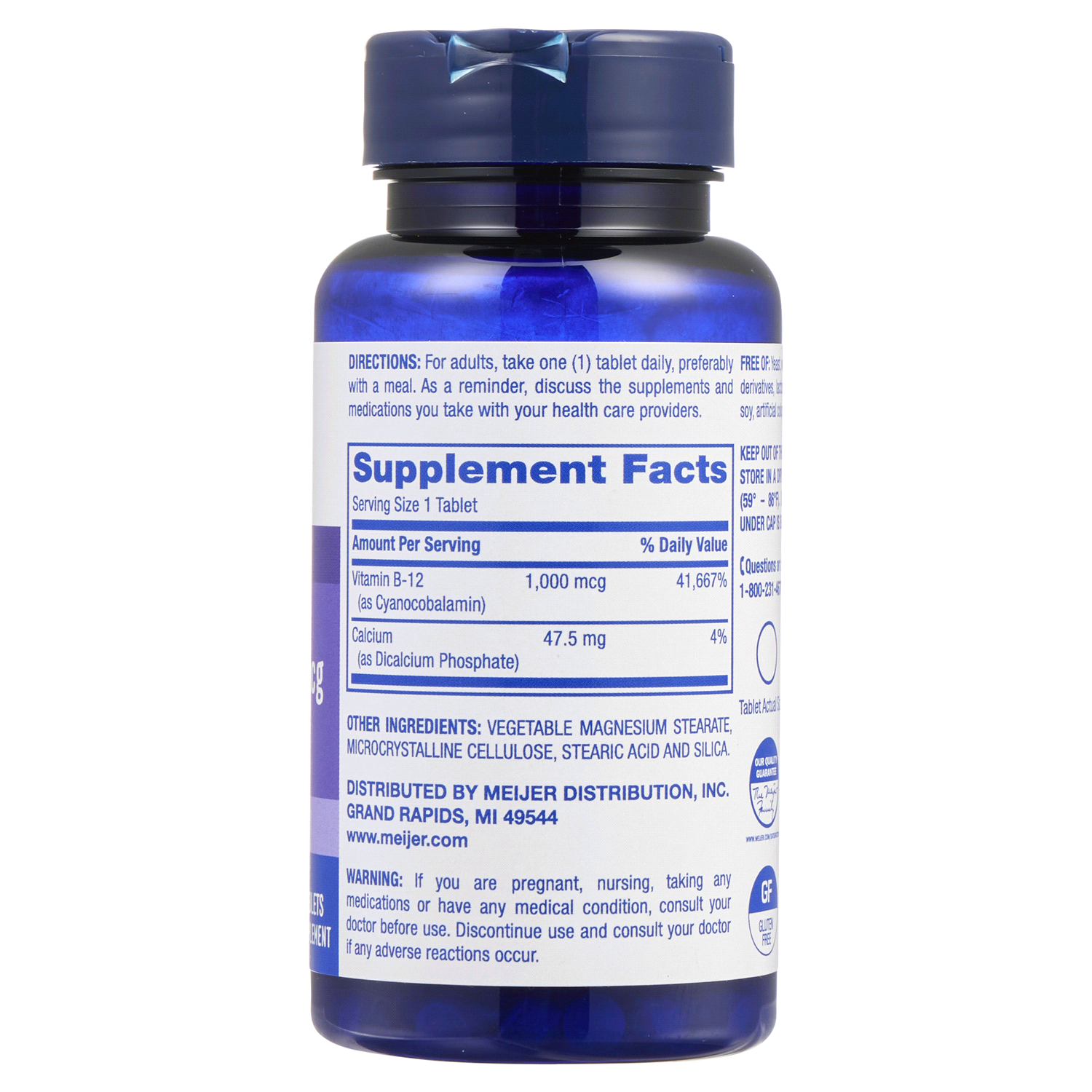 slide 3 of 4, MEIJER WELLNESS Meijer BB Vit B12 1000MCG Time Release Tab, 60 ct