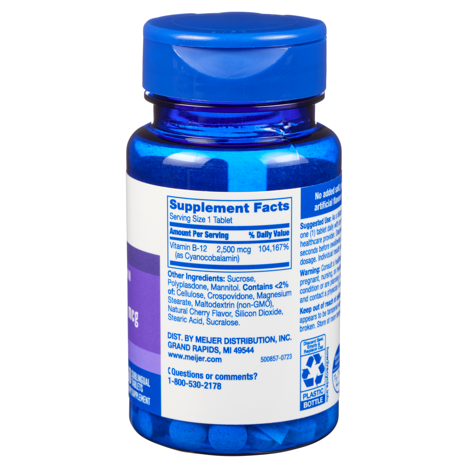 slide 3 of 3, MEIJER WELLNESS Meijer Vitamin B12 2500mcg Dietary Supplement Tablets, 60 ct