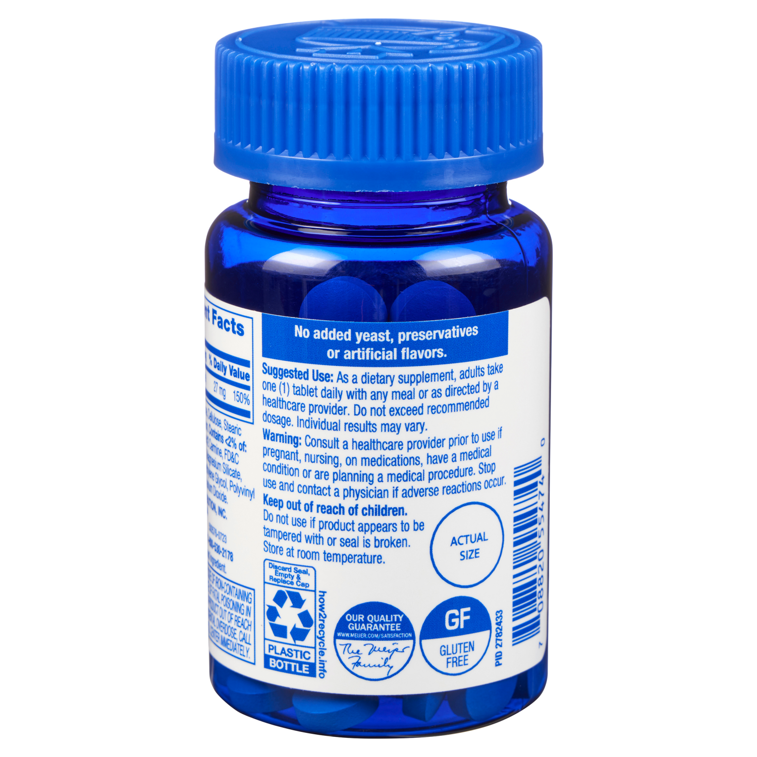 slide 2 of 3, Meijer Wellness Iron 27 mg, General Health, 100 Tablets, 27 mg, 100 tablets