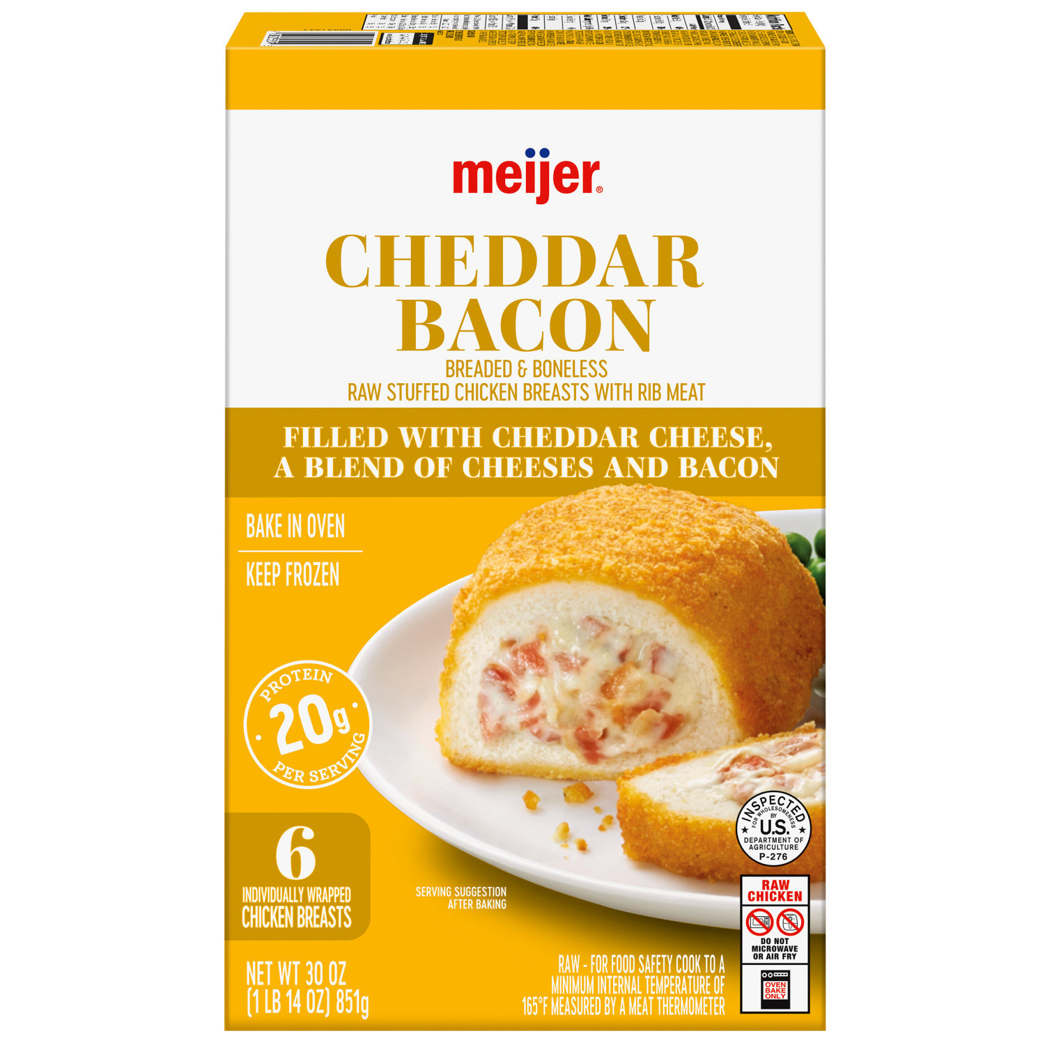 slide 2 of 8, Meijer Cheddar Bacon Stuffed Chicken, 6 ct