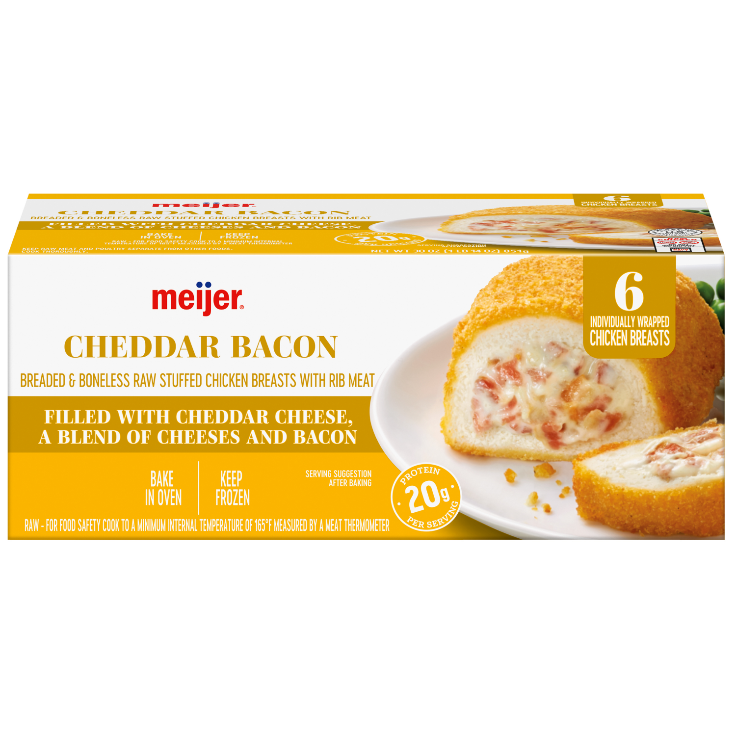 slide 3 of 8, Meijer Cheddar Bacon Stuffed Chicken, 6 ct