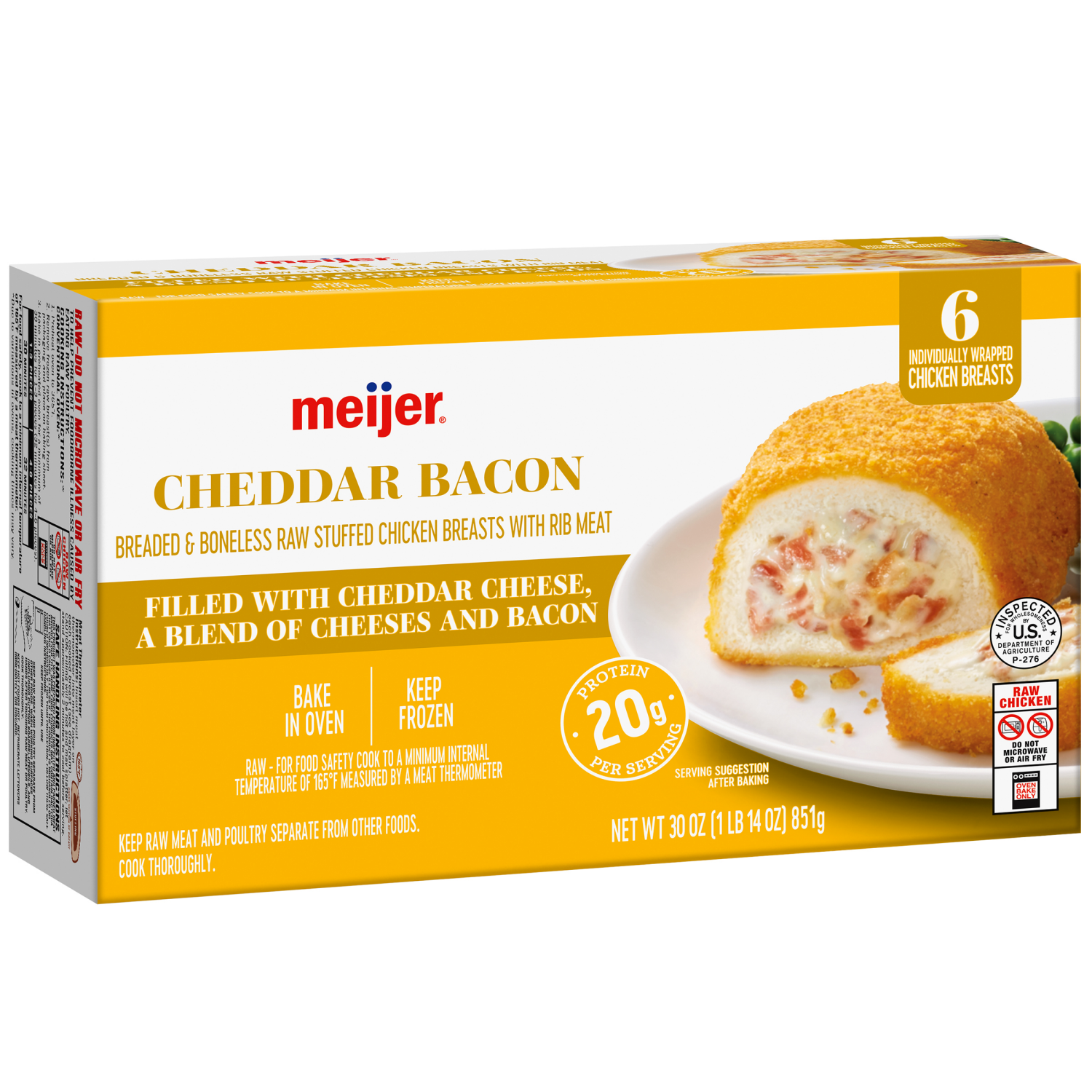 slide 6 of 8, Meijer Cheddar Bacon Stuffed Chicken, 6 ct