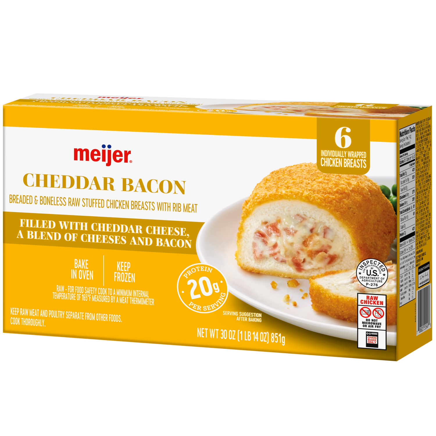 slide 7 of 8, Meijer Cheddar Bacon Stuffed Chicken, 6 ct