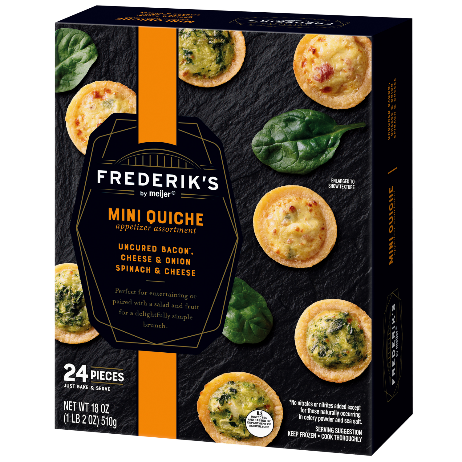 slide 7 of 8, Frederiks by Meijer Mini Quiche Variety Pack, 24 ct