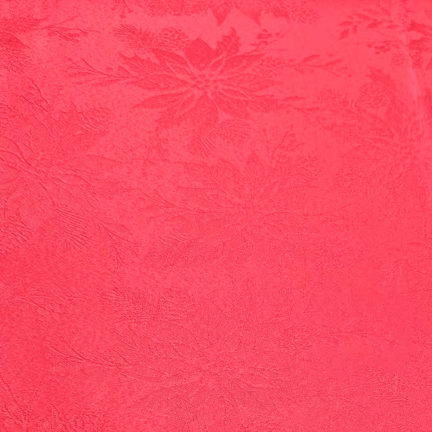 slide 3 of 4, December Home Red Regal Holiday Poinsettia Jacquard Tablecloth, 60 In X 102 In, Red, 60 x 102
