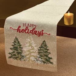 December Home Red Christmas Tree Wonderland Runner, 14 In X 72 In, Multi